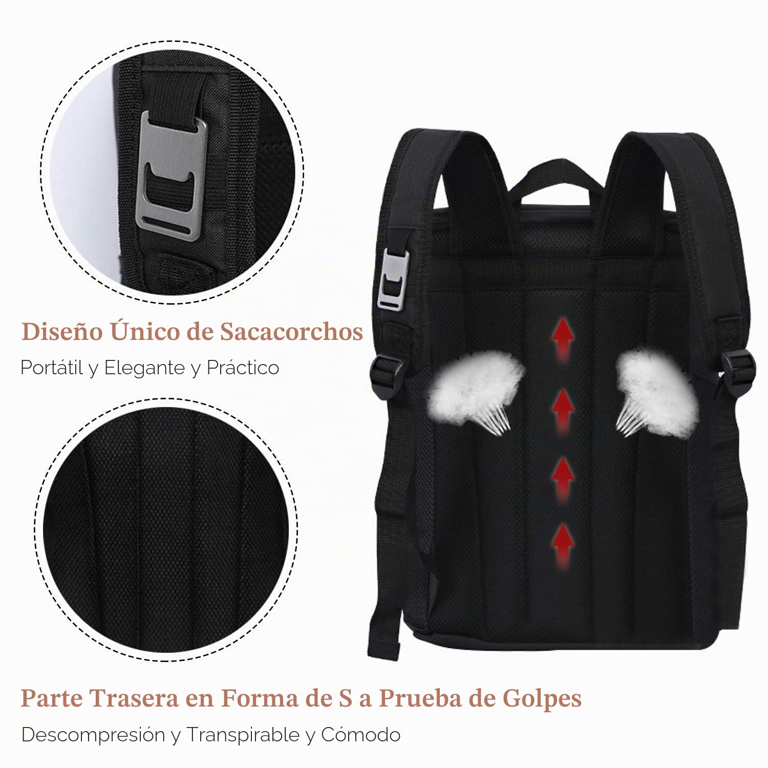 FANDARE Unisexo Mochila de Almuerzo Bolsa Isotermica de Almuerzo Nevera Portatil Bolsa Térmica Comida Alimentos con Correa Portatil para Bolsa Nevera Oficina Escuela Viaje Lunch Bag Poliéster