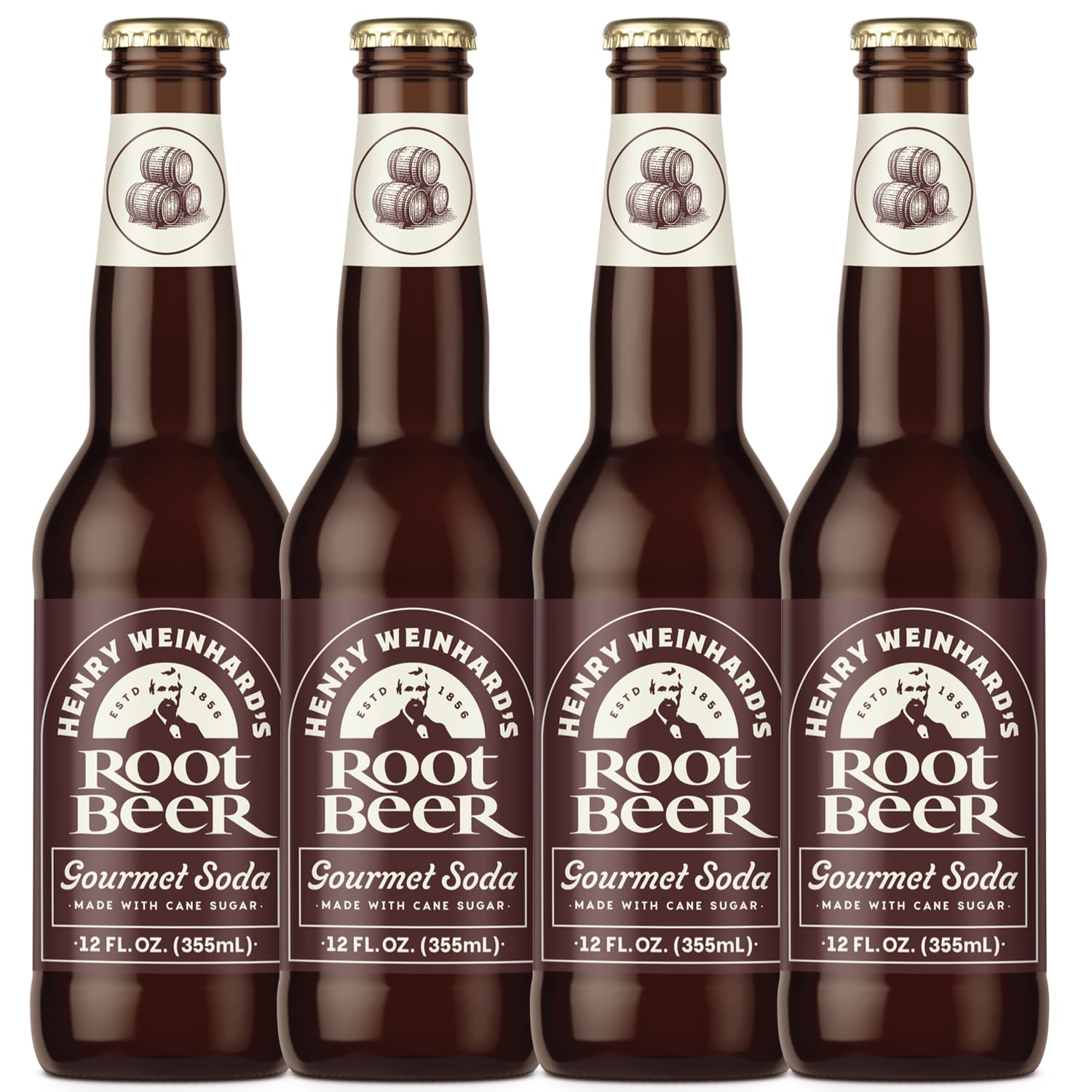 Henry Weinhard's Root Beer 4 Pack 12oz Glass Bottles