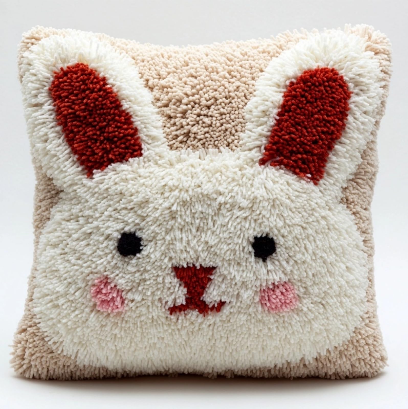 WallustrioaW DIY Latch Hook Cushion Kits 43x43cm,Cute Bunny