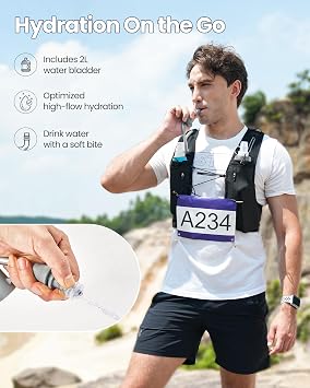 Zelvot ランニングベスト レディース メンズ ハイドレーションバックパック 2Lウォーターブラダー付き