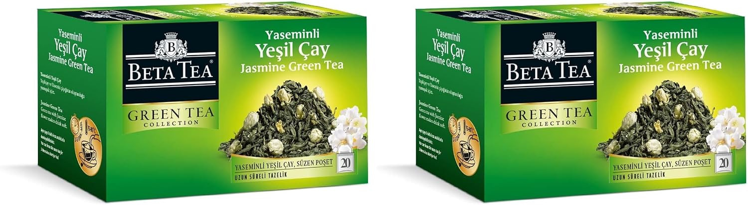 Beta Tea Beta Jasmine Green Bardak Poşet 20 Adet (Yaseminli Yeşil Çay) 2li paket