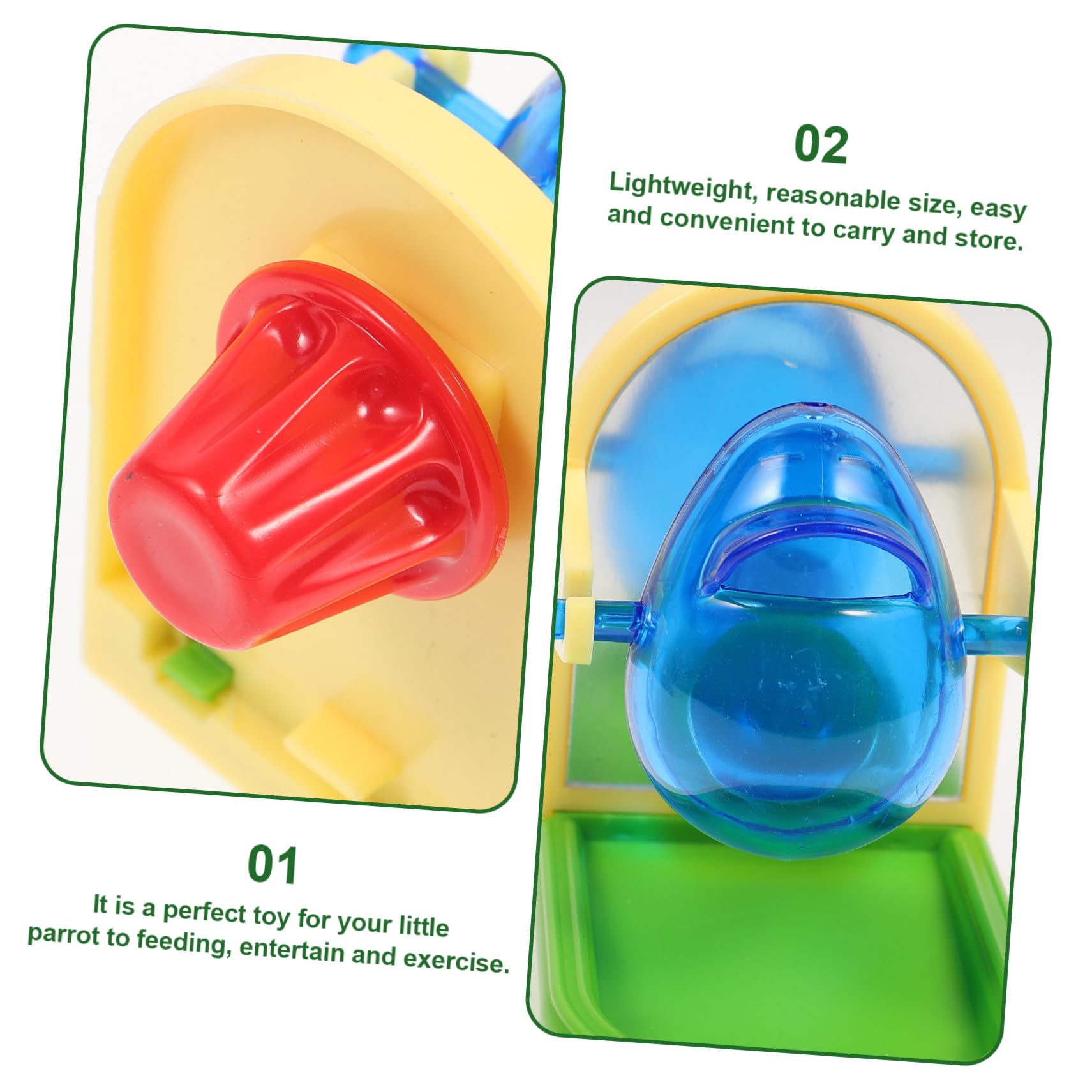 TOYANDONA Juguete para Loros Ligero de Plástico, Dispensador de Alimentos Simple para Pájaros, Entretenido y Divertido para Entrenamiento de Mascotas Color Aleatorio