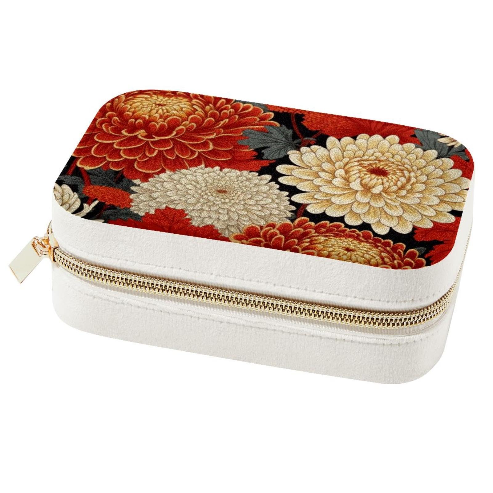Boîte à bijoux chrysanthème anti-noeud pour ranger boucles d'oreilles