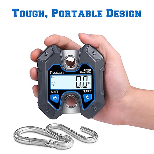 Miniatura 17 de Fuzion Báscula de grúa resistente – 660 libras, cuerpo de aluminio, gancho de acero inoxidable, pantalla digital grande, básculas colgantes