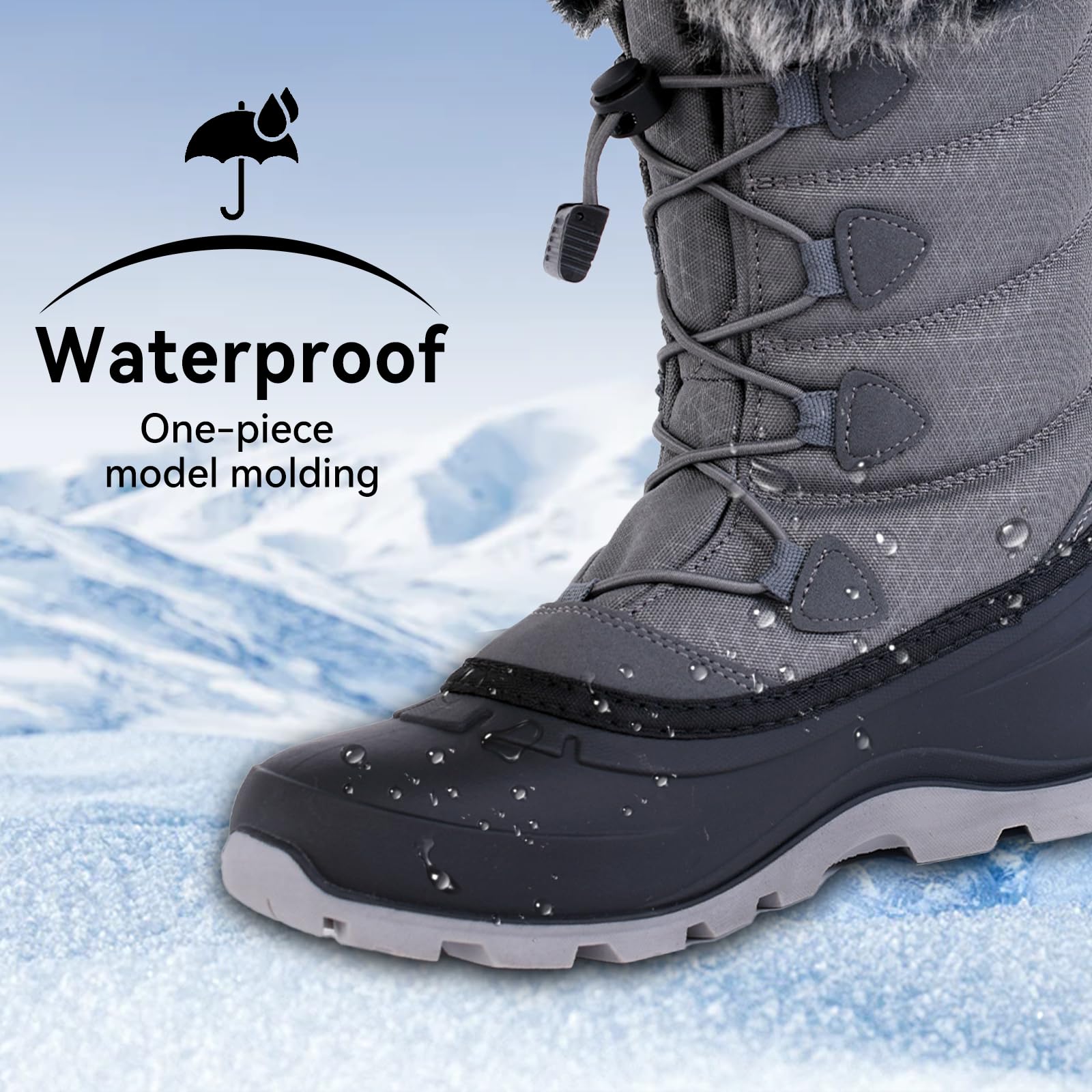 ICEFACE Waterproof Snow Boot Women with Quilted Nylon Fabric and Plush Lining for Ultimate Warmth and Comfort Stylish and Functional Winter Footwear Perfect for Snowy Days and Cold Weather Activitie