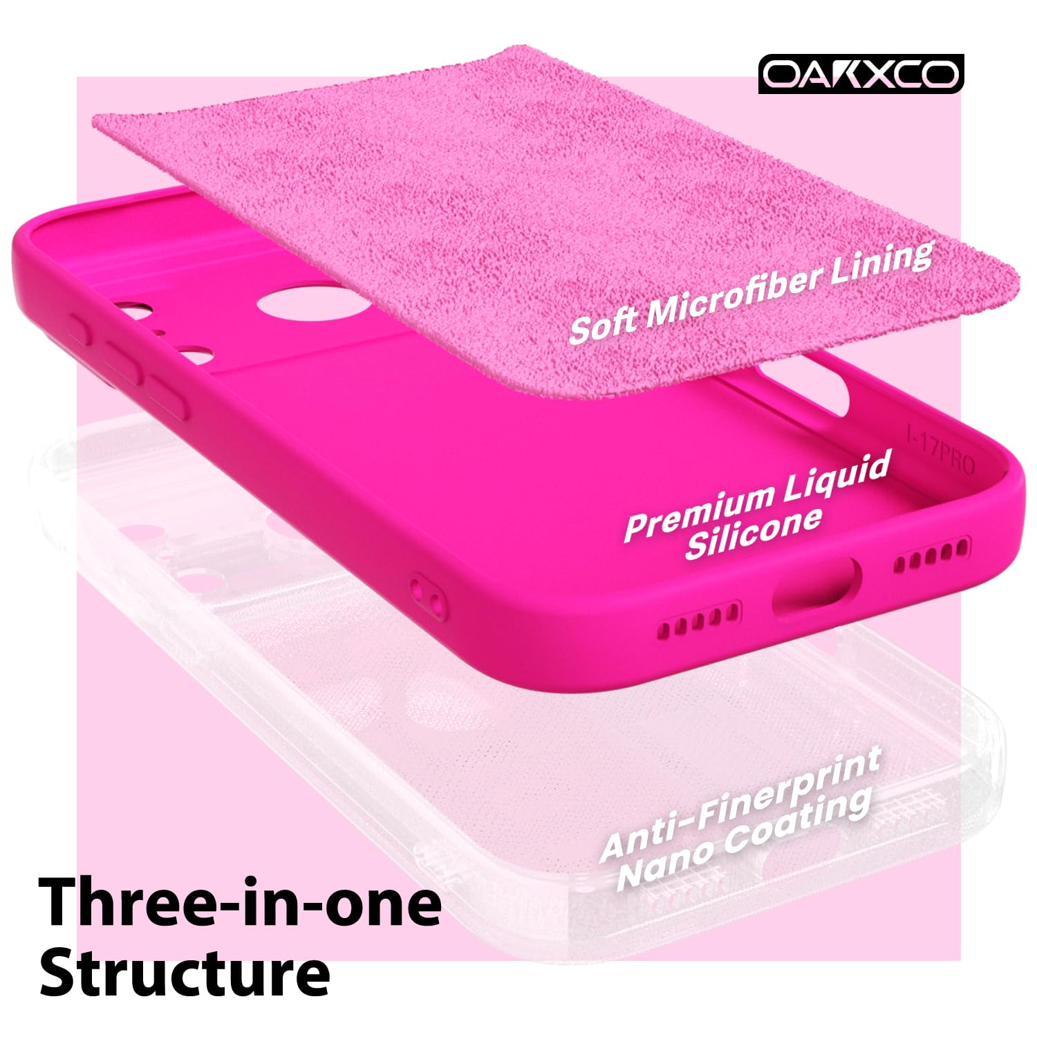oakxco for iPhone 16 Pro Max Case Liquid Silicone, Soft Rubber Gel Elegant Aesthetic Basic Simple Cover, Cute Thin Slim TPU Matte Solid Color Plain Smooth Case for Women Girl, Light Pink — view 327