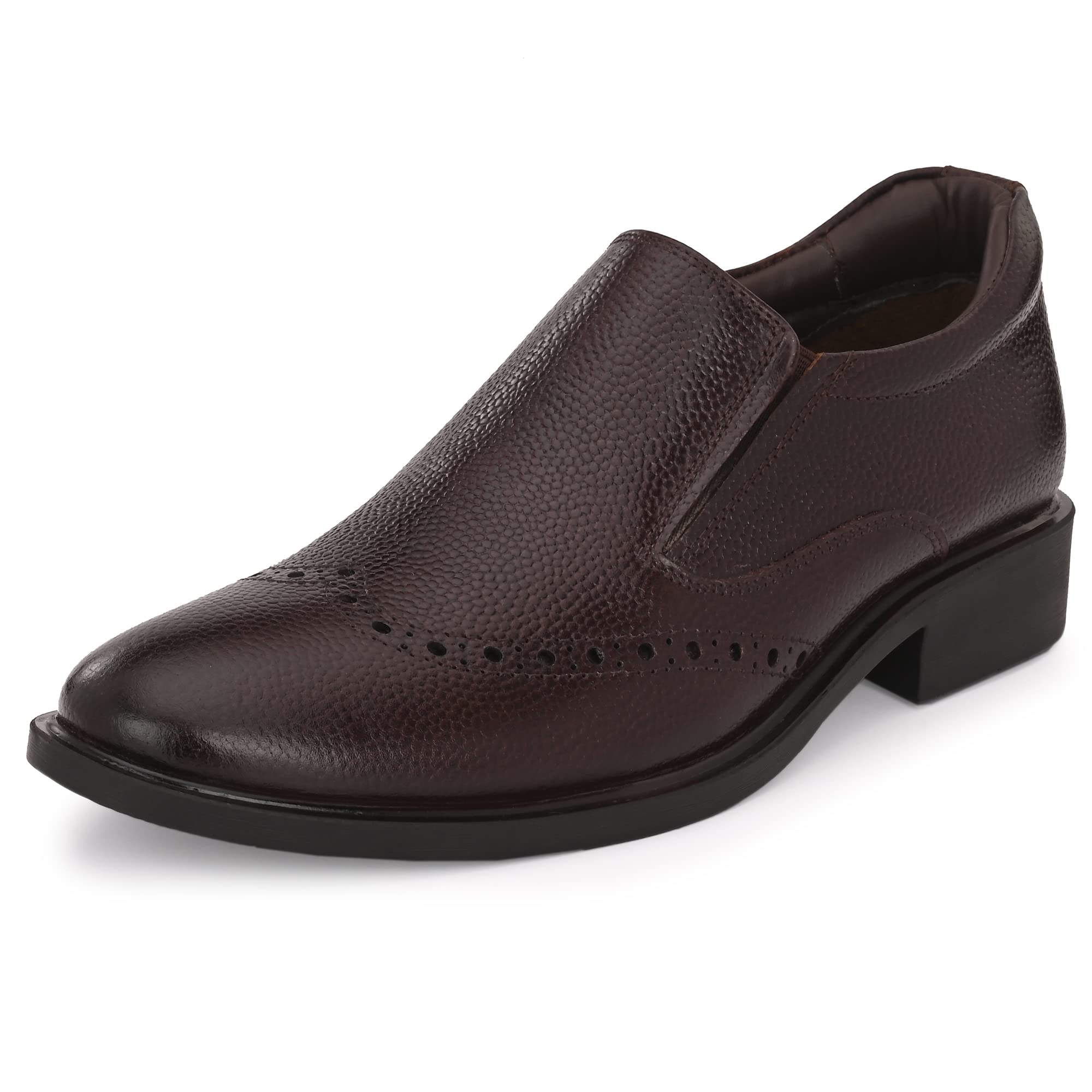 auserio Men's Full Grain Leather Brogue Slip On Formal Shoes | Anti Skid Sole & Padded Collar | Antimicrobial & Heat-Insulating | Shoes for Office Parties & All Occassions (043.044.045)-picture-26