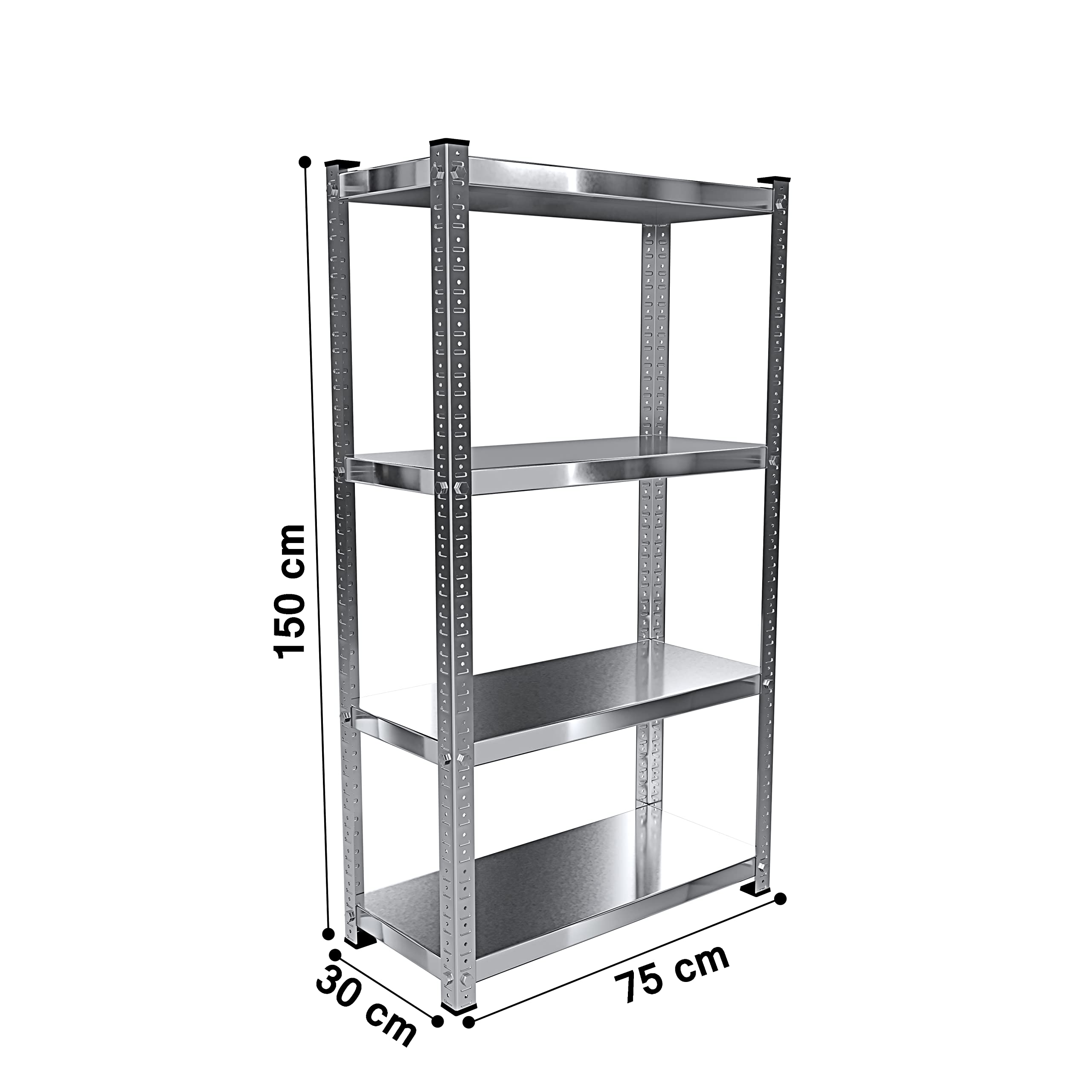 Arreditaly 2 Scaffali In Metallo Scaffale Alta Portata Con 4 Ripiani Regolabili Ideale Per Garage Officina Cantina Capannone Magazzino Design Modulare 150 x 75 x 30 cm (2)
