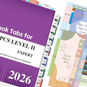 Index Tabs for AAPC Version HCPCS Level II 2026, Upgraded Complete Book Tabs Set Book not Included, Color-Coded Tabs for Every Chapter with Code Ranges, Laminated & Waterproof & Repositionable