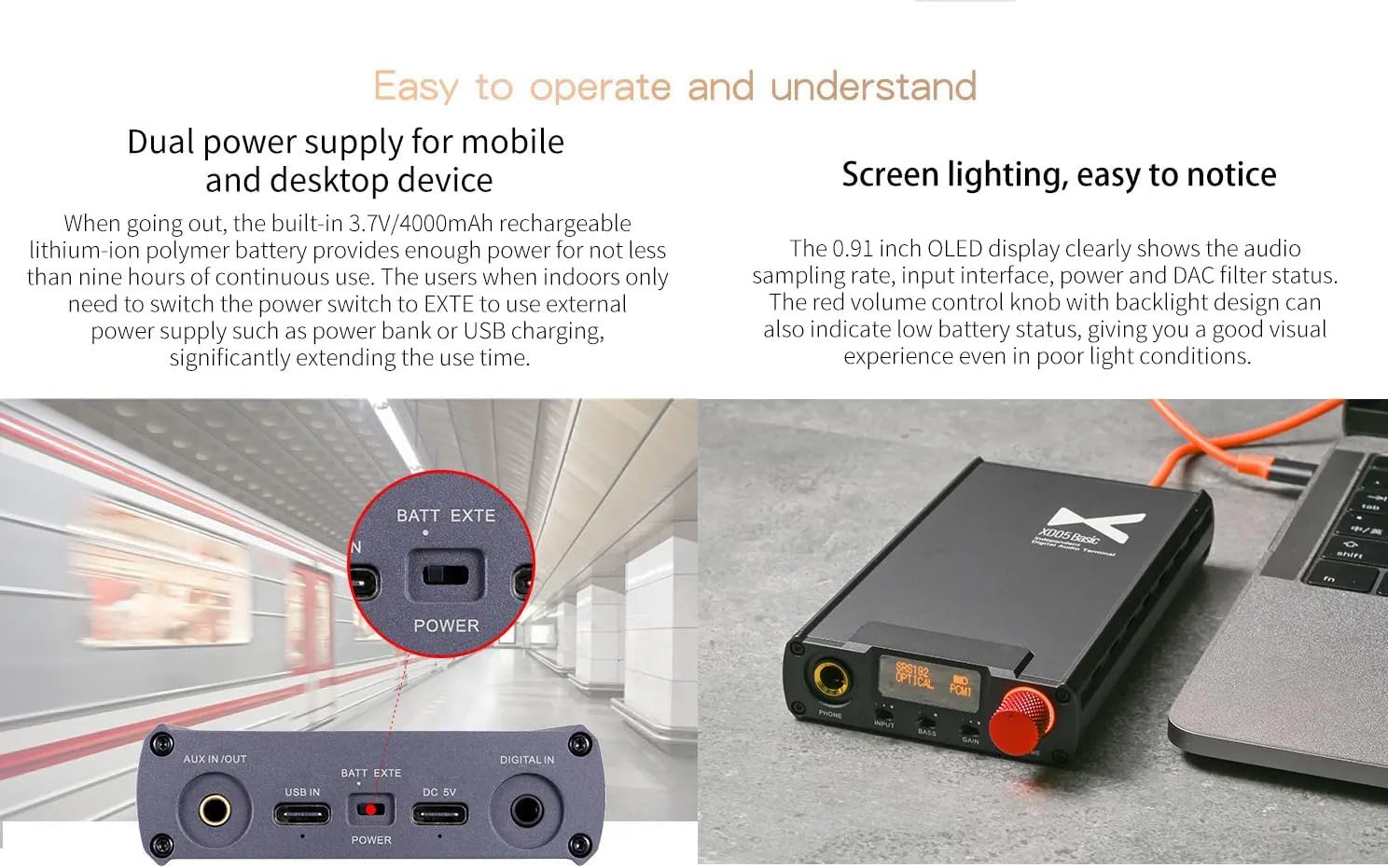 xDuoo XD-05 Basic HiFi Audio DAC Portable Headphone Amplifier User Manual