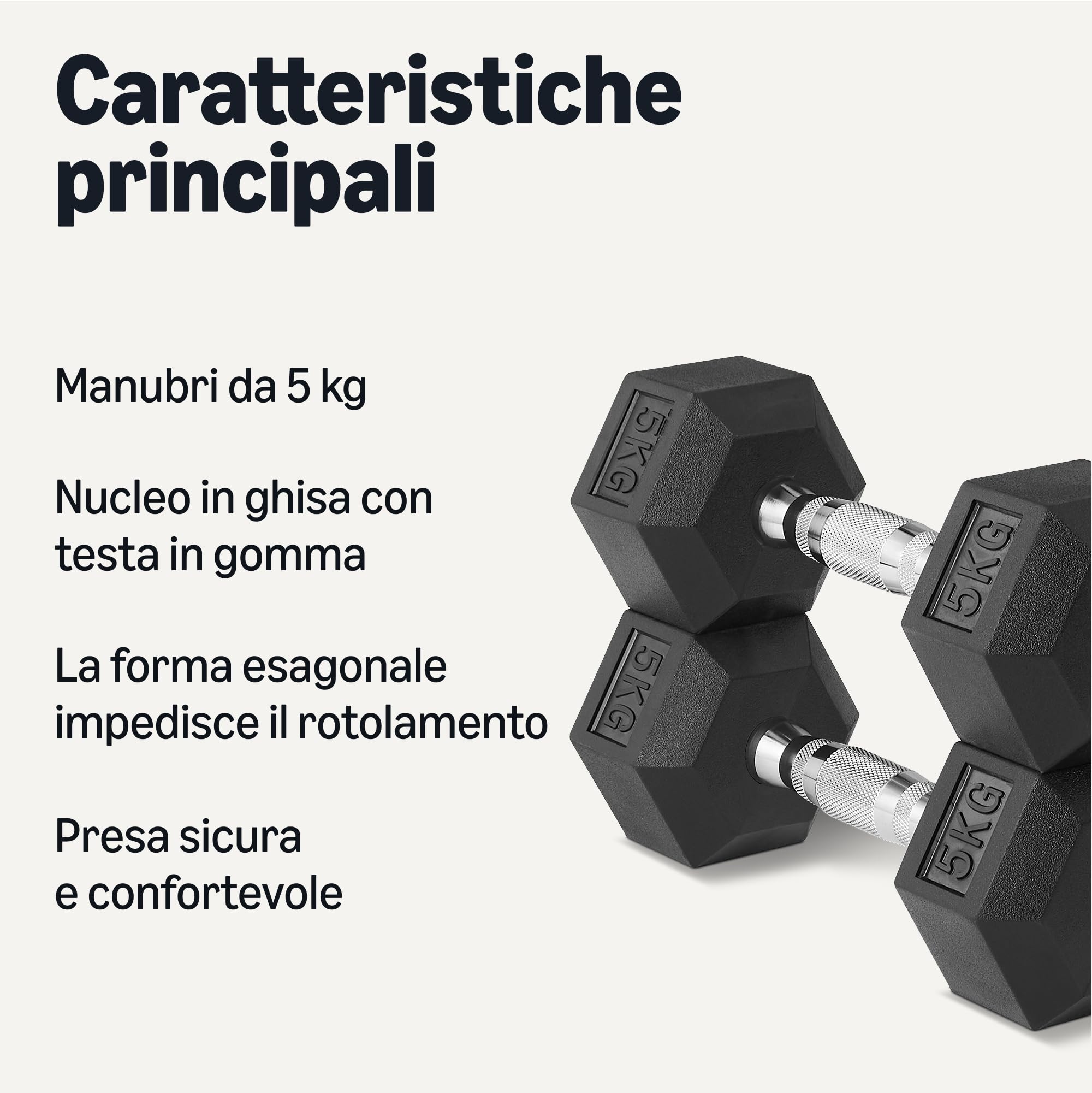 Amazon Basics Rubber Encased Hex Dumbbell Weights Set