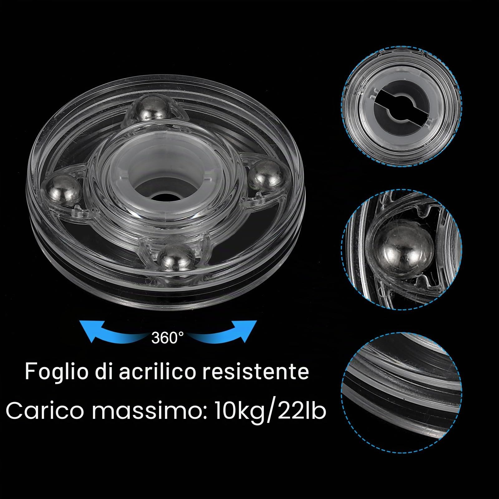 PATIKIL Piattaforma Rotante 360° 2 Pezzi – Supporto Per TV, Monitor O Piante, Base Girevole Con Cuscinetti In Acciaio, Carico 10kg
