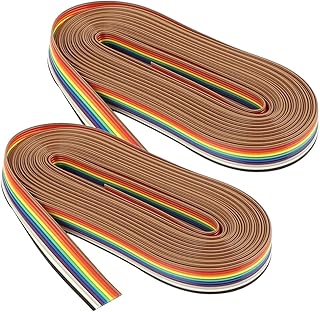 KICHOUSE 2 Rolos 10 Cabos De Computador Cabo De Fita De Computador Cabo Sae Cabo Elétrico 10 Cabo De Fita 5M Cabo De Fita Cabo De Fita Plana Linha De Pressão Flexível Cabo De Fita Flexível