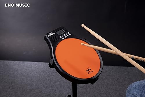 Miniatura 8 de ENO MUSIC Dispositivos de práctica portátiles de percusión con metrónomo audible electrónico integrado 2 en 1 (naranja)