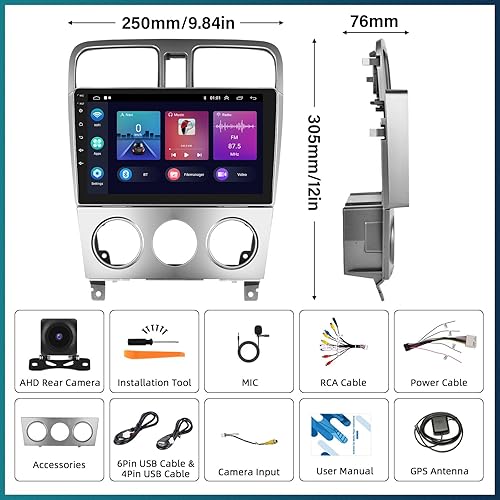 Miniatura 7 de UNITOPSCI 2G+64G para Subaru Forester 2004 2005 2006 2007 2008 Android Radio de coche inalámbrica Apple CarPlay Android Auto 9 "pantalla táctil HiFi