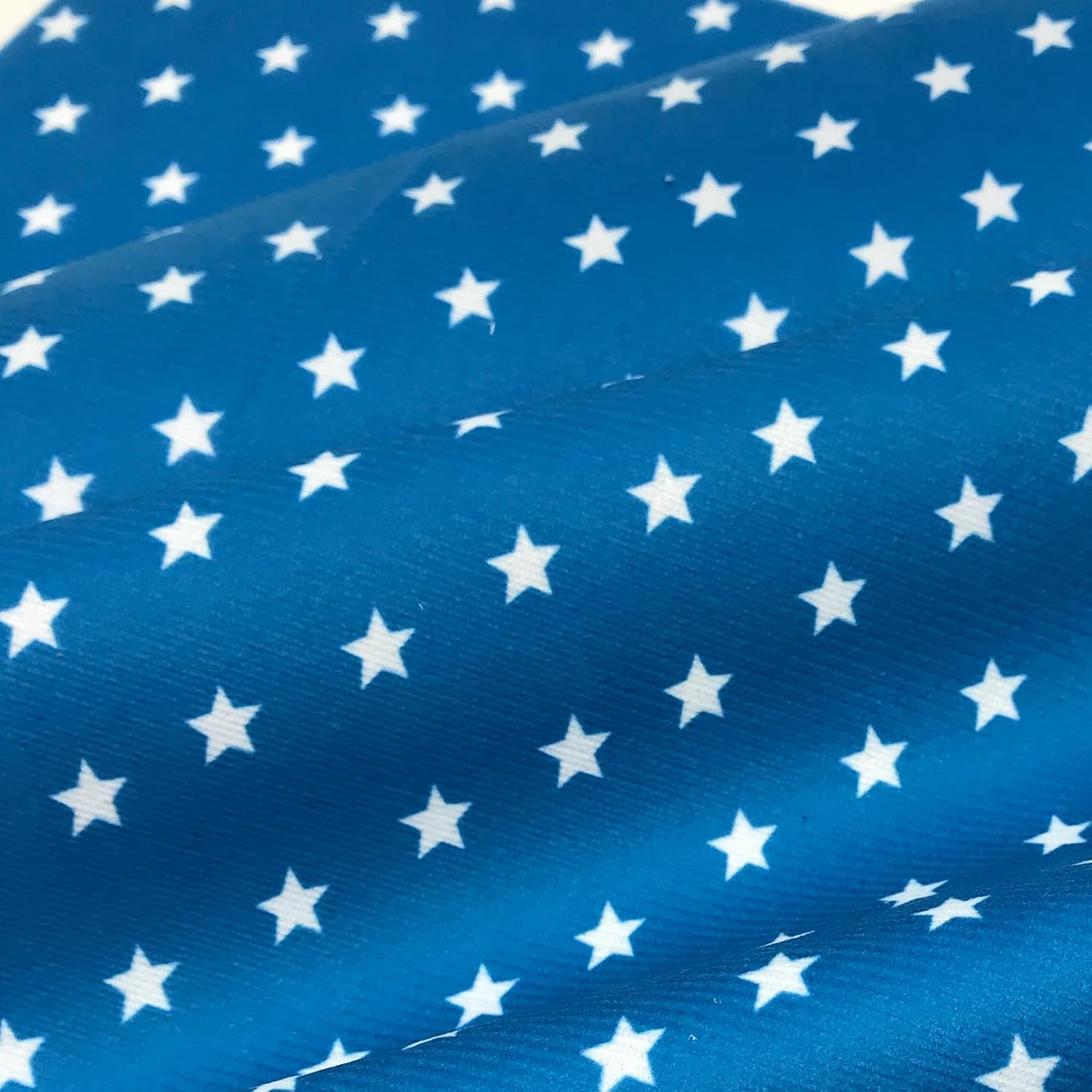 67x72 Inch Patriotic Fabric: White Stars on Navy Blue for 4th of July Decor, Tablecloth, Curtain, Tree Skirt, Blanket and DIY