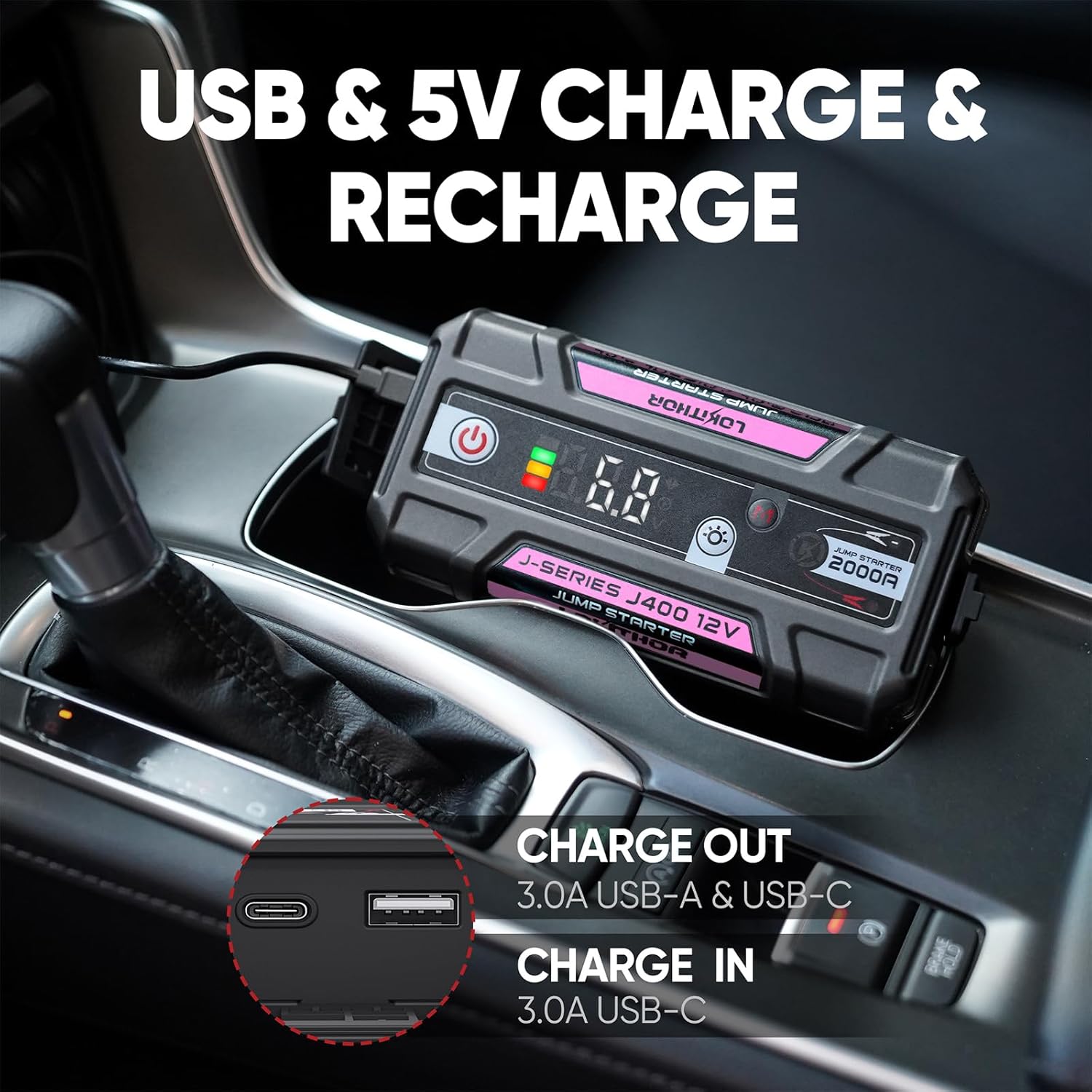 LOKITHOR J400O 2000A Jump Starter 12V Car Battery Booster Pack and J-Series Bag EVA Protection Case for J400/J401/J401X/J402 Lokithor Jump Starter