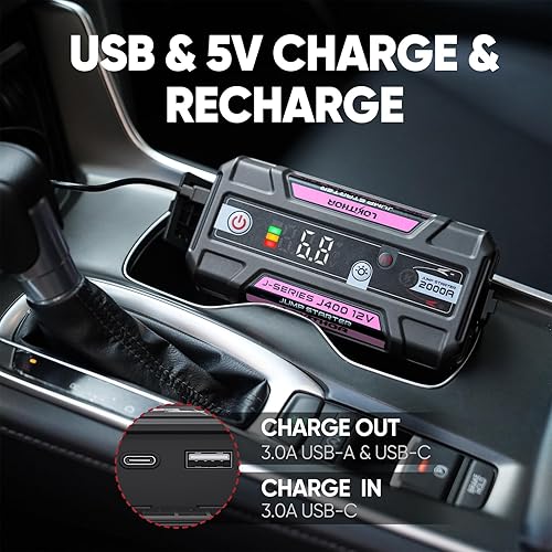 Miniatura 6 de LOKITHOR J400O 2000A Arrancador de batería de coche de 12 V y bolsa de la serie J, funda de protección EVA para J400J401J401XJ402 LOKITHOR Jump