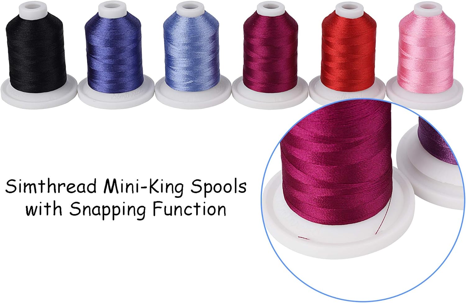 Simthread Embroidery Machine Thread 63 Colors 800 Yards for Embroidery and Sewing