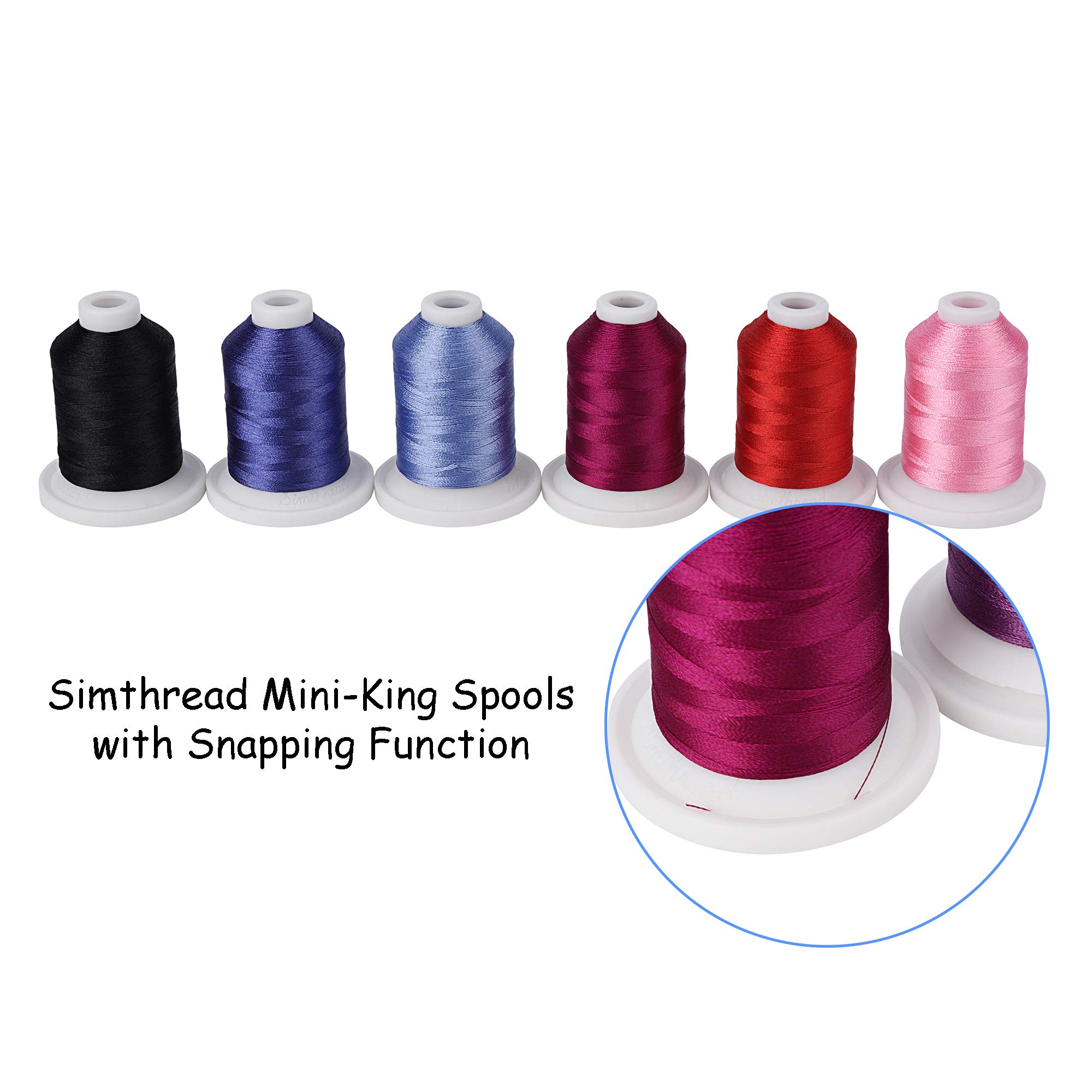 Simthread Maszyna do haftowania nici 63 Brother Colors 800 jardów szpulki zatrzaskowe