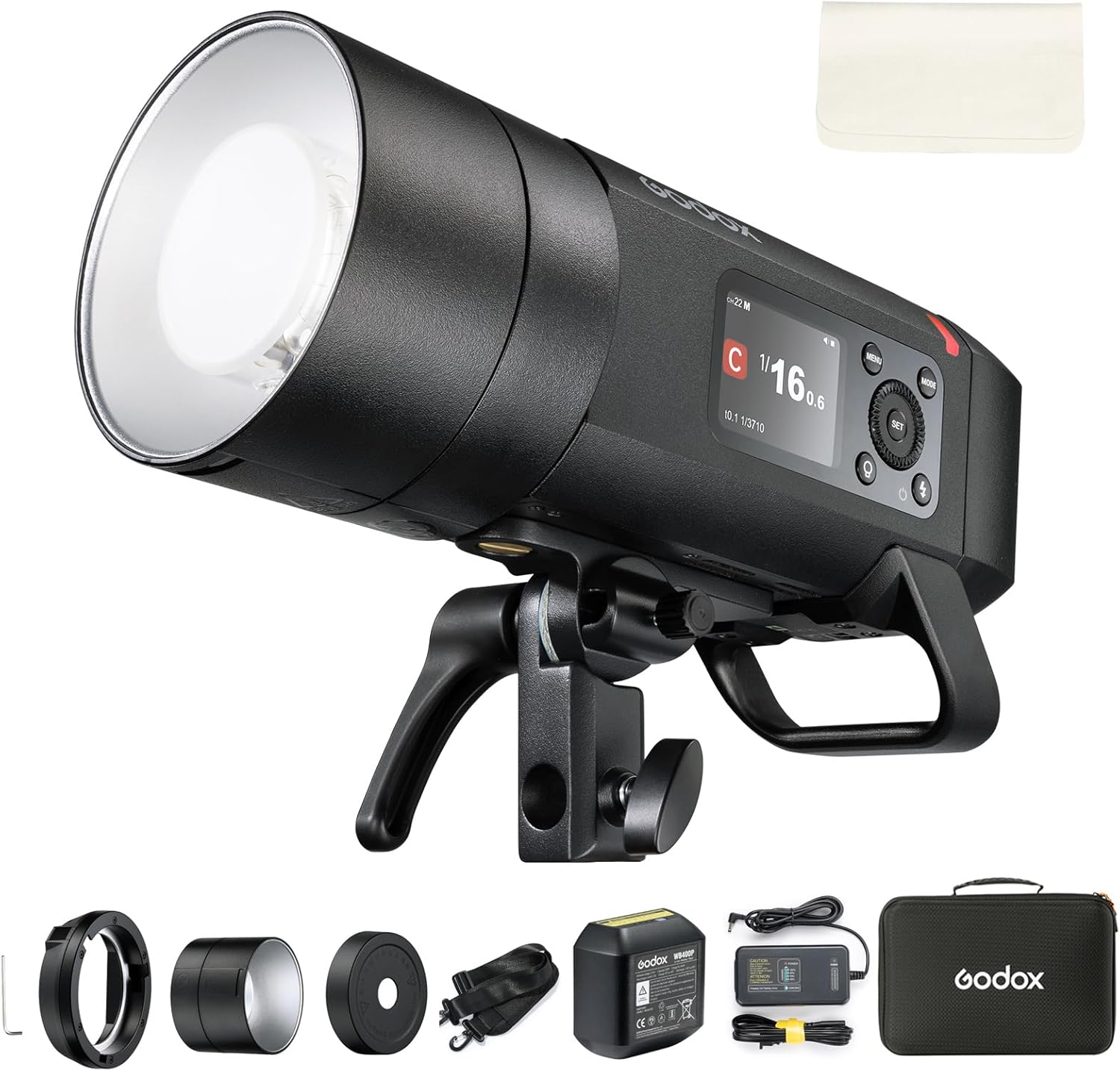 Godox AD400 Pro II AD400Pro II Outdoor Flash Strobe, 400Ws 2.4G TTL 1/8000 HSS Monolight, 0.01-1s Recycle, 30W Modeling Lamp, GODOX AD400ProII AD 400 Pro II with Rechargeable Battery & Bowens Mount