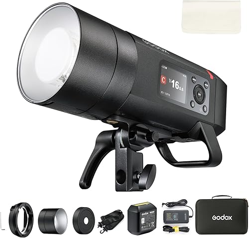 Godox AD400 Pro II AD400Pro II Flash para Exteriores, 400Ws 2.4G TTL 1/8000 HSS Monolight, 0.01-1s Tiempo de Reciclaje, Lámpara de Modelado de 30W,