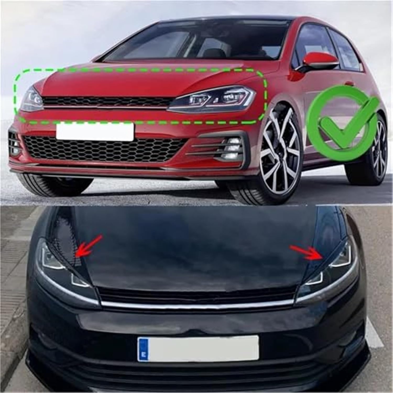 for Vw for Golf 7 7.5 Mk7 Mk7.5 for GTI R for GTE for GTD 2013-2020 Auto Headlight Trim Lamp Eyebrow Headlight Kits