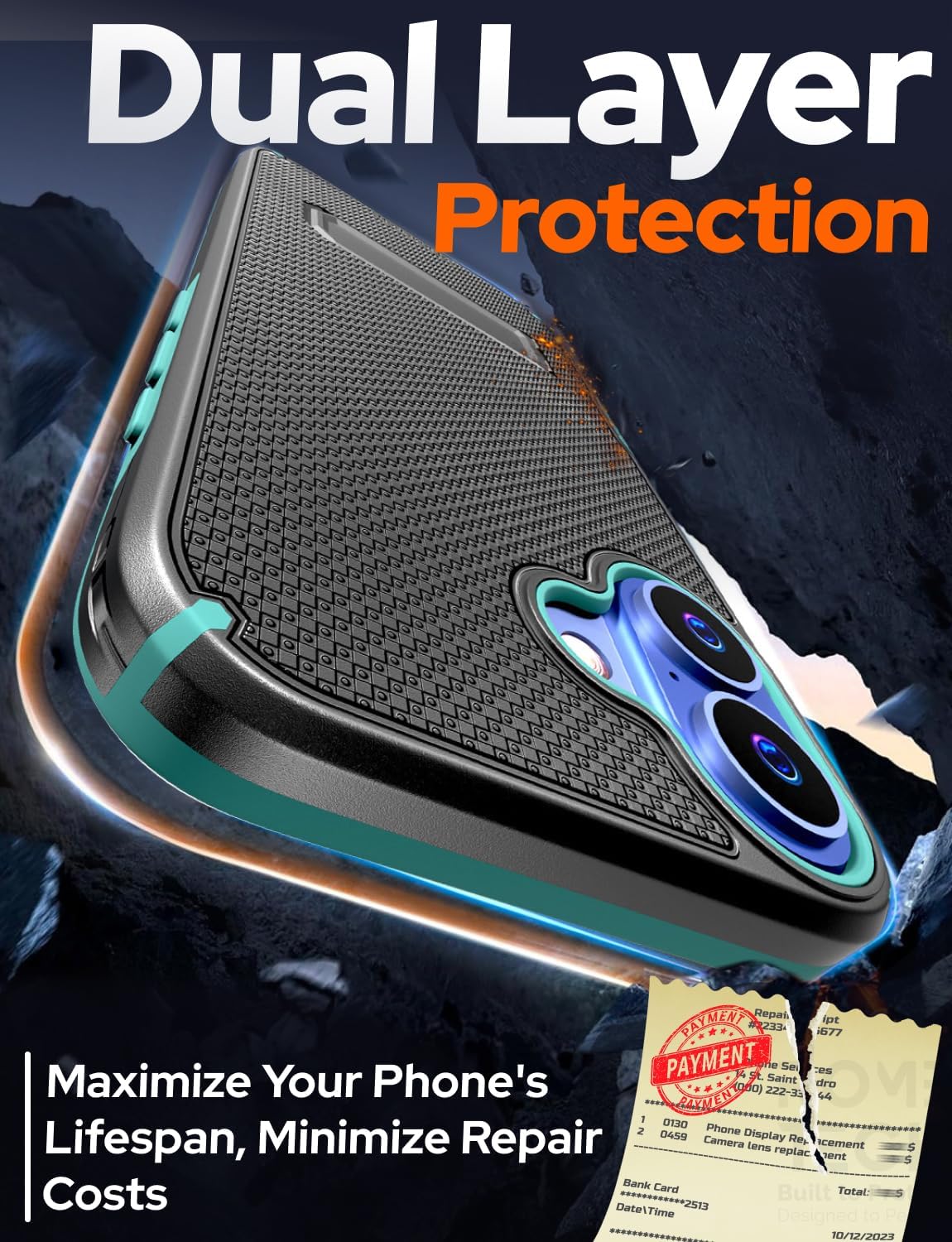 Designed for iPhone 17 Case with Belt Clip Holster - Compatible with MagSafe Magnetic Heavy Duty Phone Cover with Kickstand - Black&Green