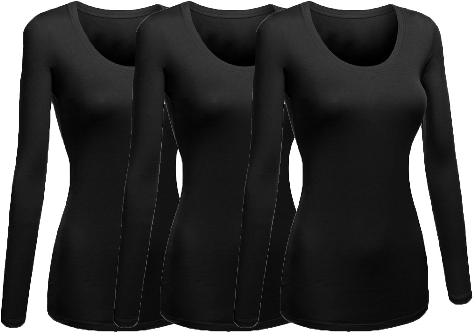 EmmaliseWomen's Basic Athletic Fit Tshirt Long Sleeves Round Crew Neck Tee