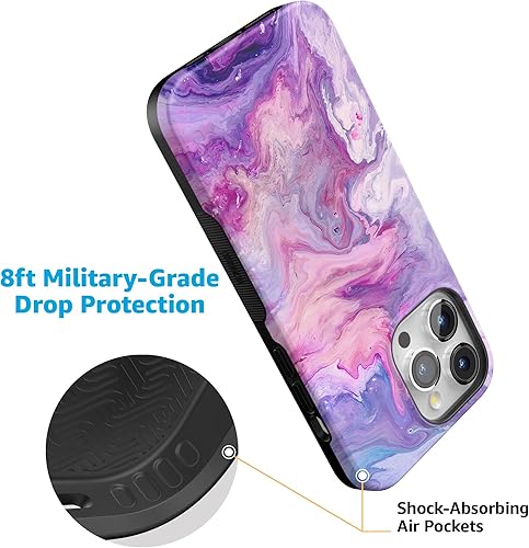 Vista 324 de Casely Funda para iPhone 15 Pro Jardín Secreto Flores mixtas Funda atrevida Compatible con MagSafe y botón de acción Jardín Secreto Floral