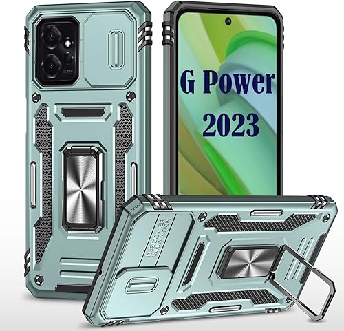 Miniatura 8 de PASNEW Funda para Moto G Power 5G 2023, grado militar con anillo magnético giratorio de 360 para G Power 2023 5G, resistente cuerpo completo a