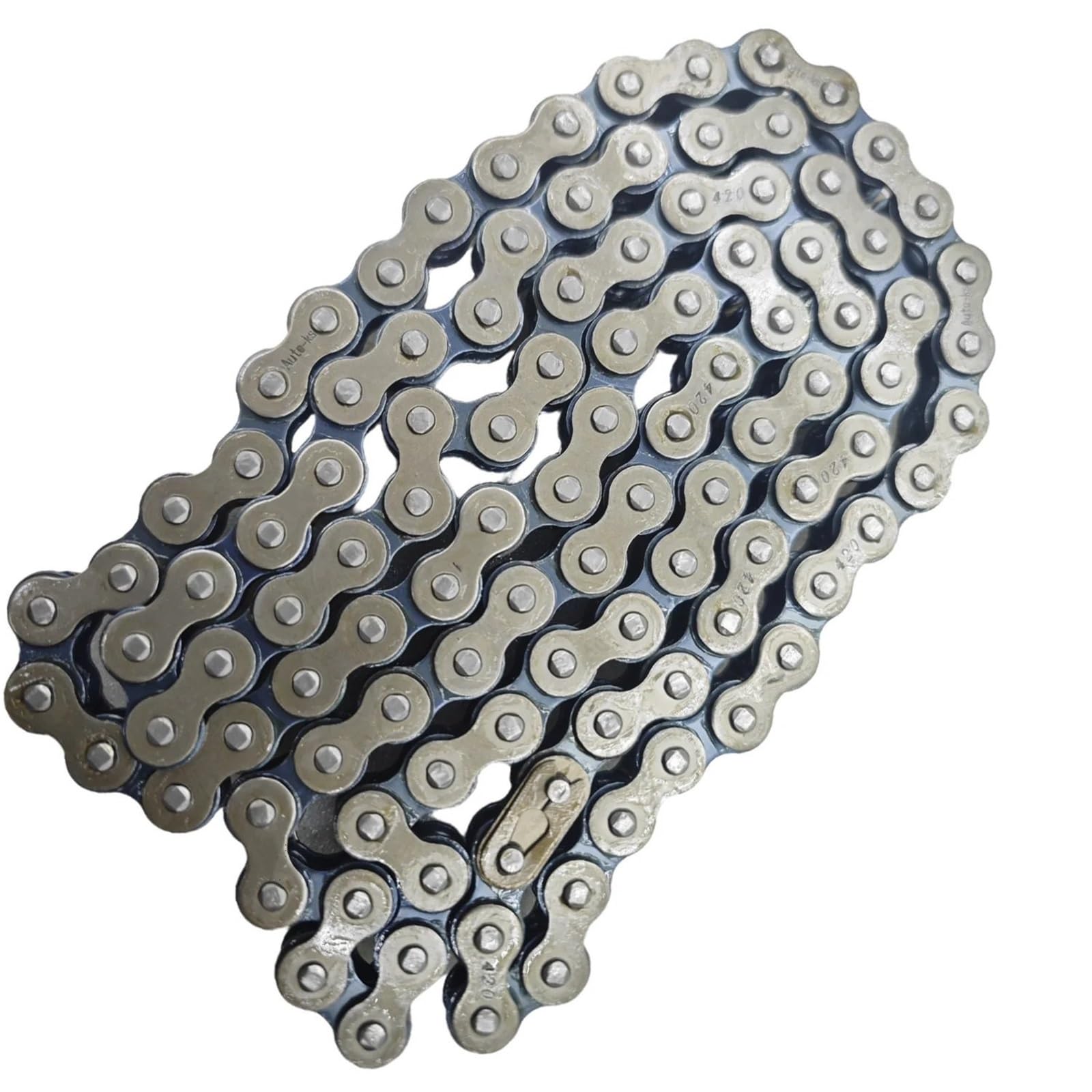 Cadenas de conducción Cadena universal 420 eslabones, 88-140, apta para ATV, quad, MX, enduro, motociclismo y carreras. Cadena Moto(420-108L)