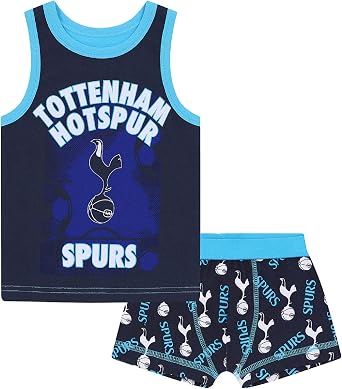Tottenham Hotspur FC Official Soccer Gift Boys Boxer Shorts & Vest Set
