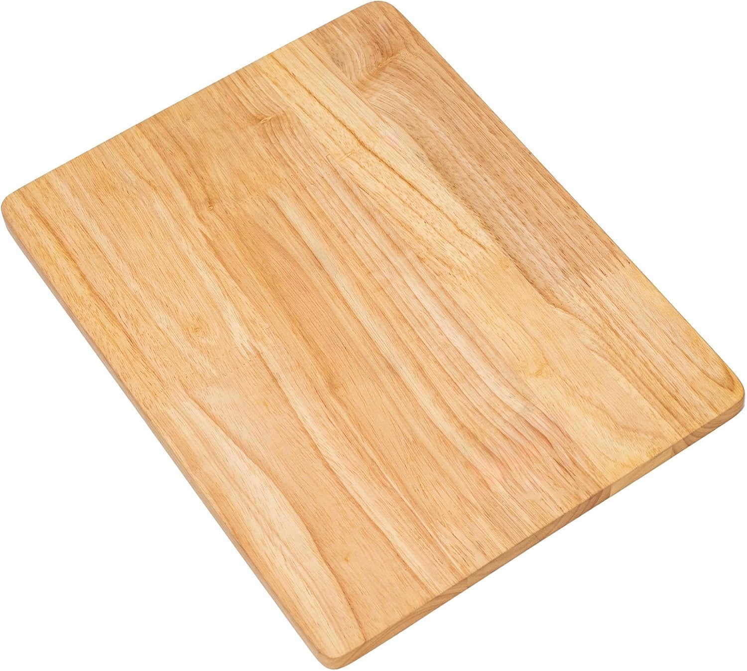 PJ Wood Rubberwood 11" x 14" Chopping Board for Cutting Fish and Vegetables, Dual Use as Serving Platter for Cheese, Meats and Other Appetizers