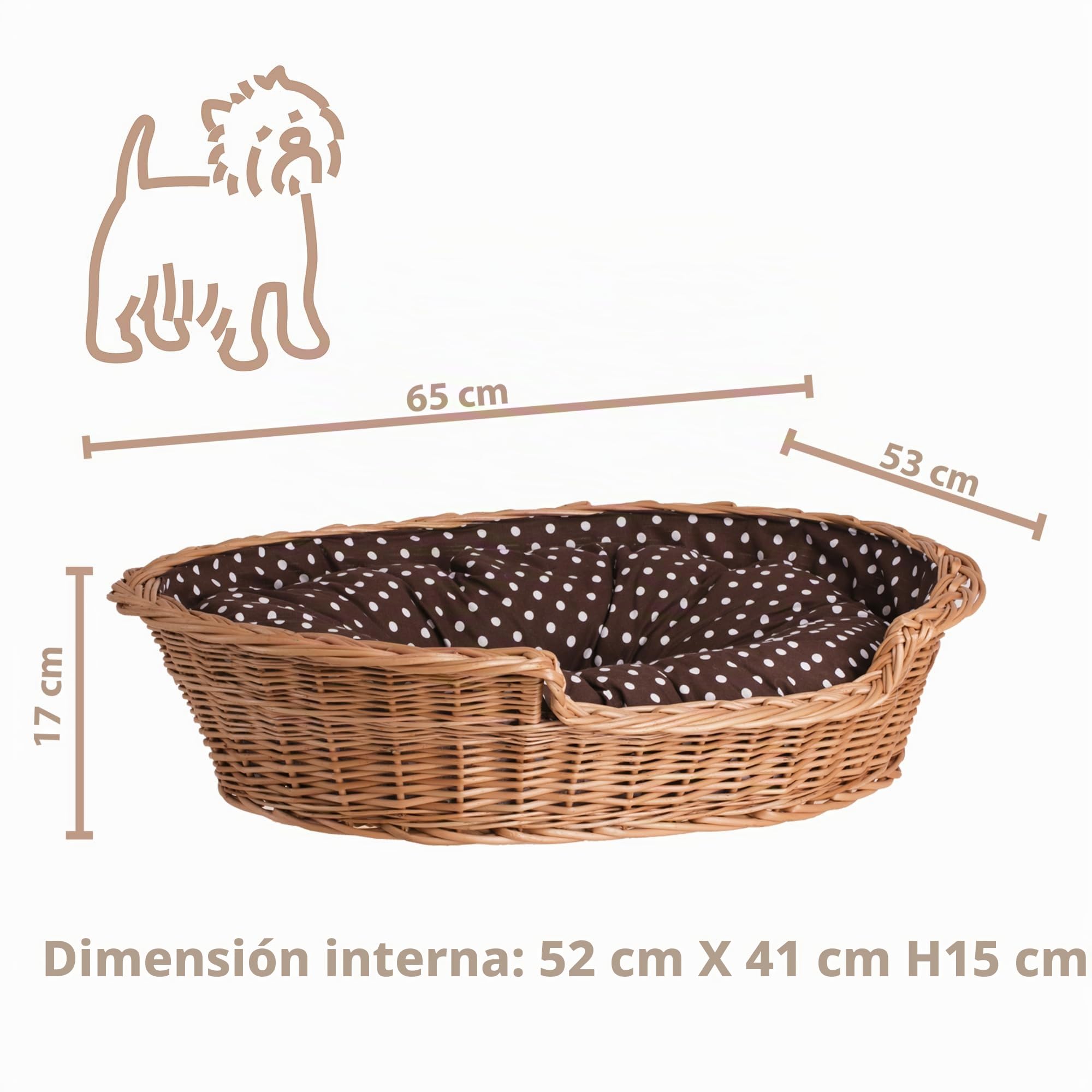 Un Almacenamiento de Mimbre para un perro/Un Gato con un cojín suave, un Tumbona para animales, rodamiento de gato/perro, de almacenamiento cama para perro/gato cama