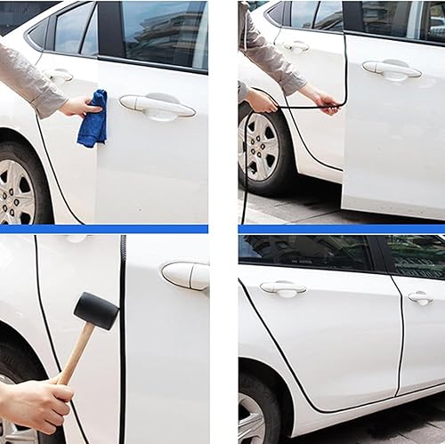 Miniatura 6 de Borde de goma negro con canal en U de 12 x 38 pulgadas, se adapta a bordes de 364 a 14 pulgadas, protector de borde de PVC flexible para superficies