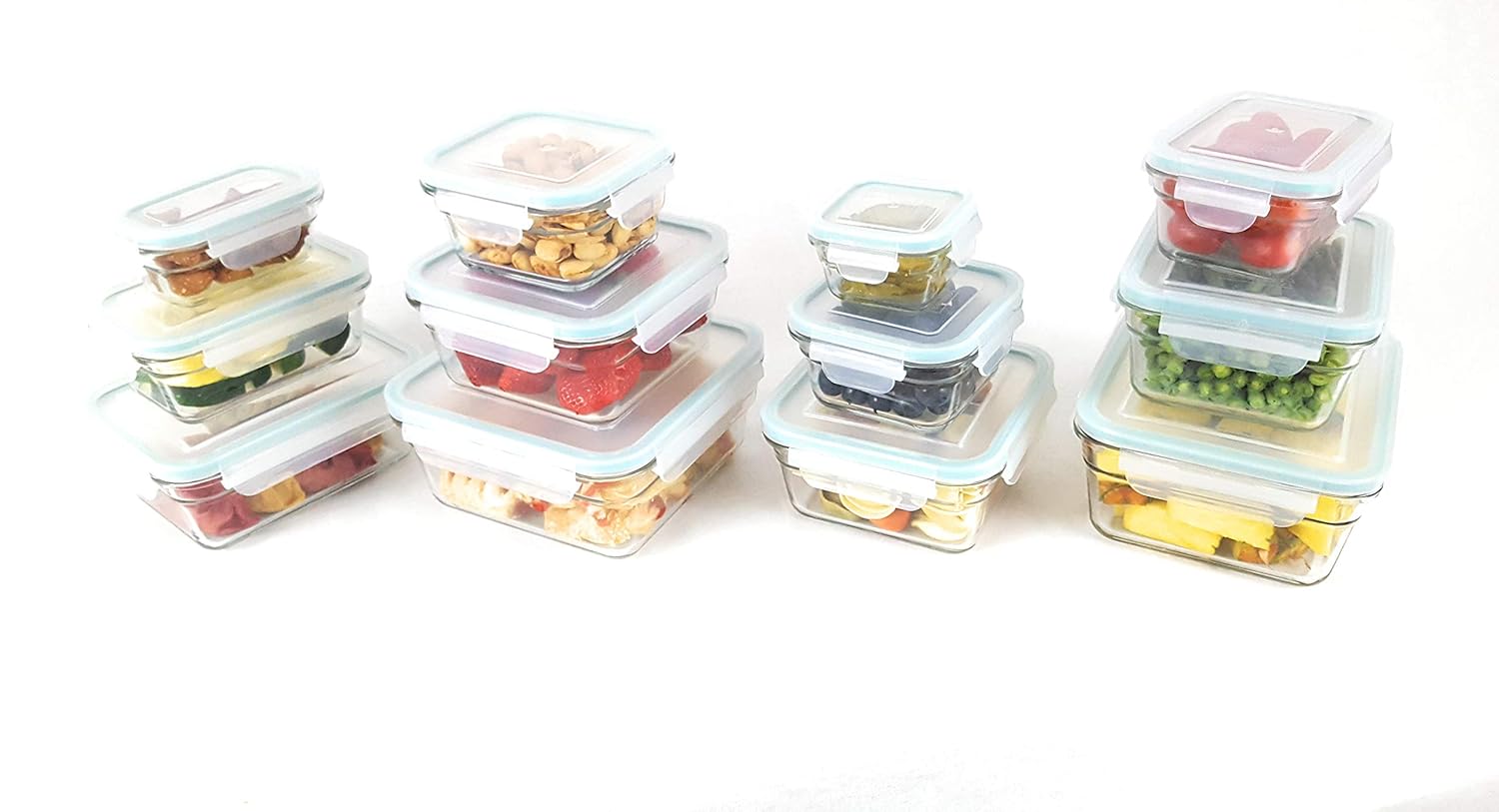 GlassLock 24 piece Snaplock Lid Tempered Storage Square Containers