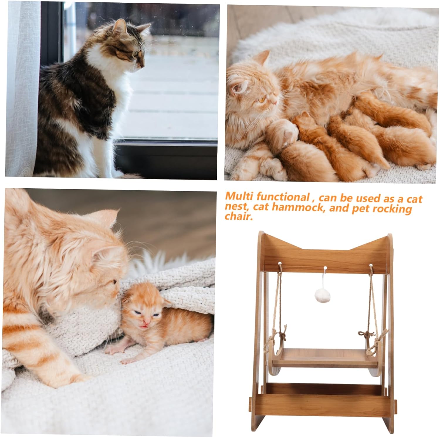 Cat Hammock Indoor Pet Swing Bed Cozy Resting Place for for Seasons for Indoor Use