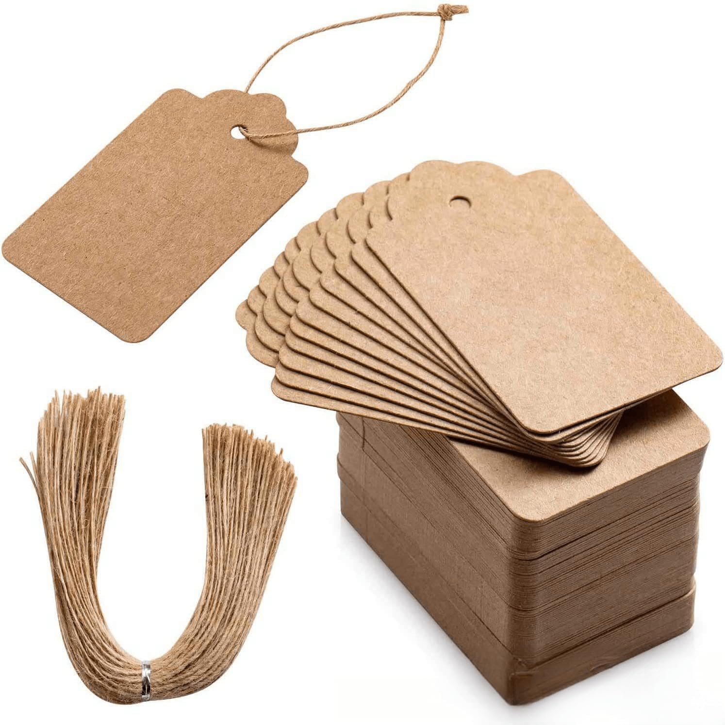Kraft Paper Price Tags | 500pcs Blank Hang Tags | Merchandise Small Label for Pricing Gift Clothing Sale Supplies | Unstrung Marking Tags