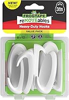 Vista 1 de FrogTape reMOVEables Heavy Duty Wall Hooks - No Damage - Easy to Remove & Reuse - Medium Wall Hook with Adhesive Strips - Holds up to 3 lbs