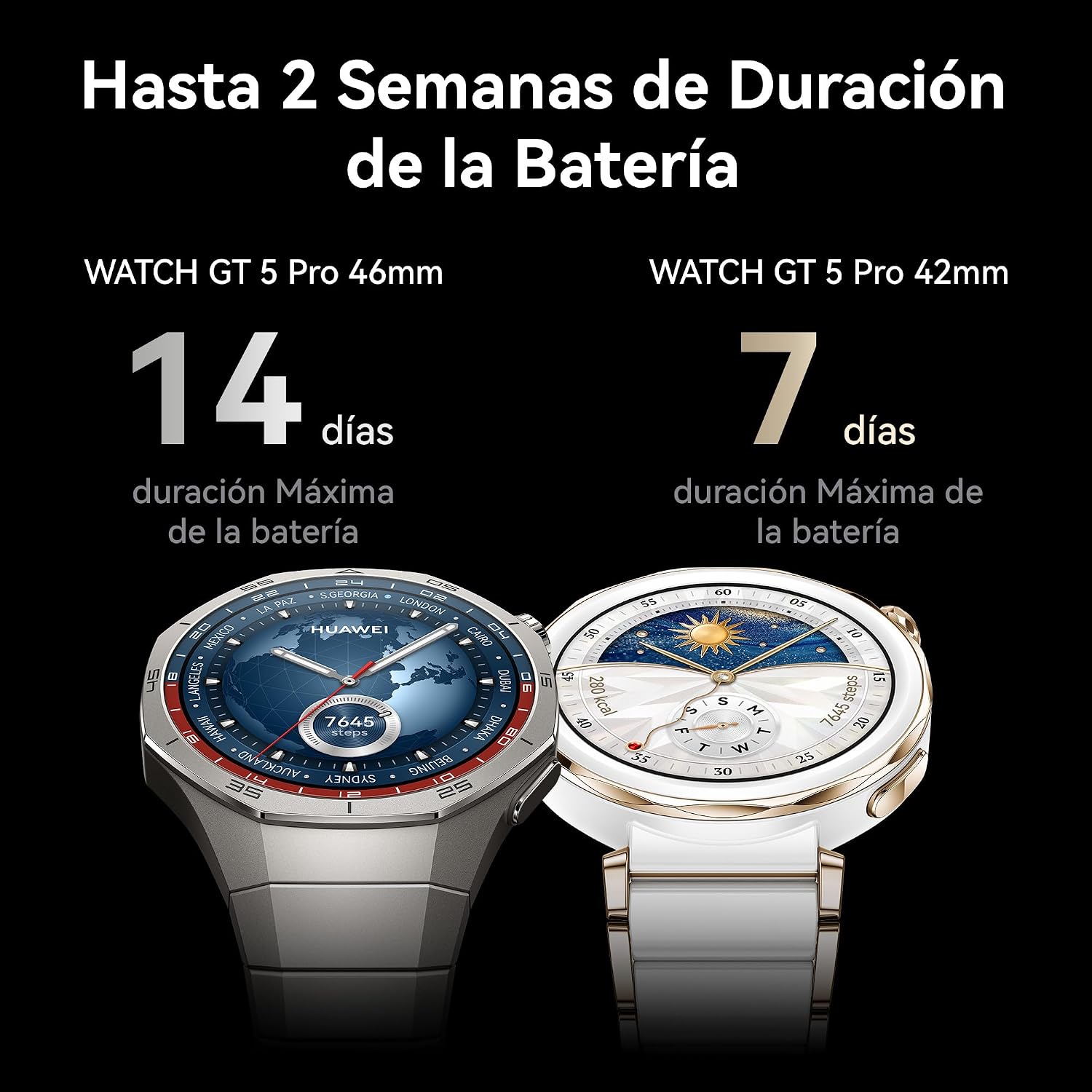HUAWEI WATCH GT 5 Pro 46mm Smartwatch, Silueta con Diseño Sofisticado, Deportes de Alto Nivel, Seguimiento de salud, Monitoreo ECG, 14 Días de Duración, GPS, Llamada por Bluetooth, iOS y Android,Negro 5