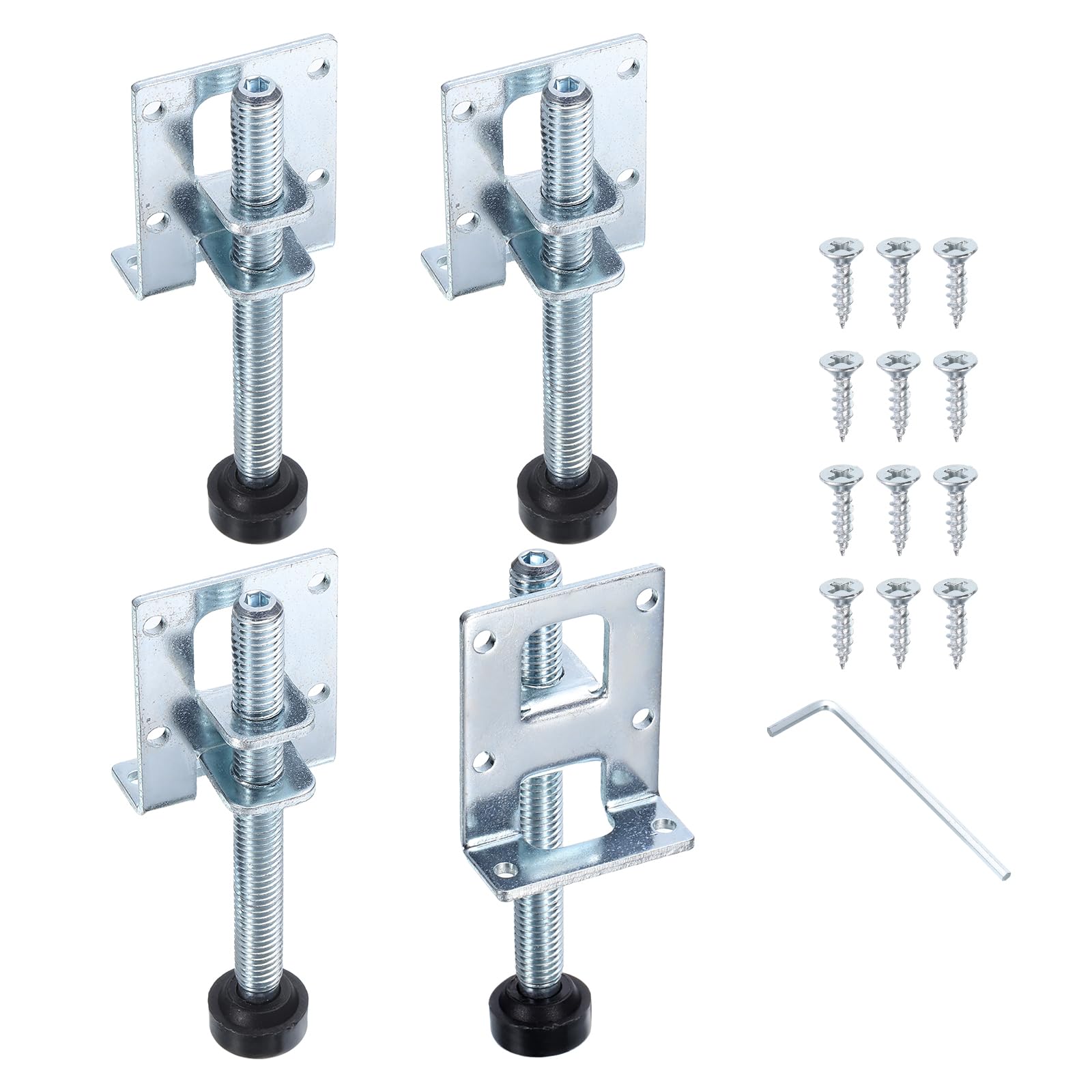Soportes de montaje de metal para nivelación de muebles ajustables y resistentes, 4 piezas