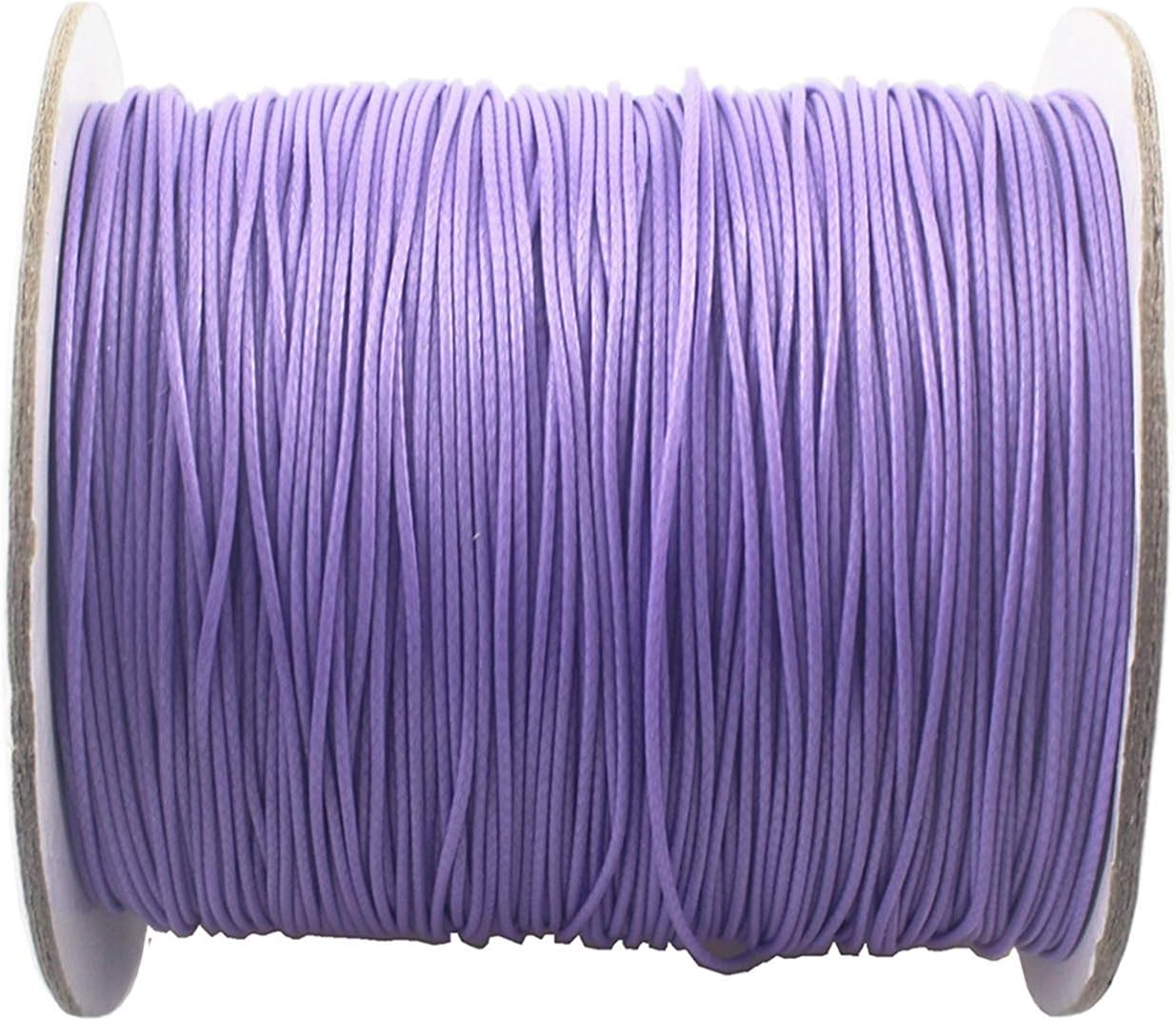 QIANHAILIZZ 150 Yards 0.5 mm Waxed Jewelry Making Cord Waxed Beading String Craft DIY Thread LXX120601805 (Lilac)
