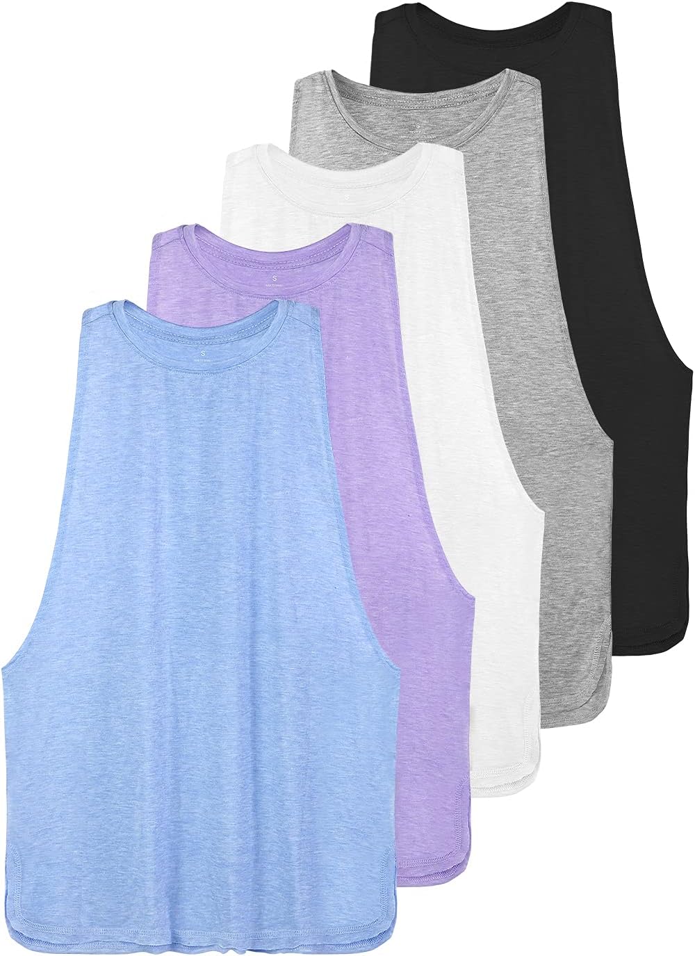 UllnoyWorkout Tank Tops for Women Running Muscle Tanks Sleeveless Loose Fit Gym Yoga Sport Shirts 3-5 Pack