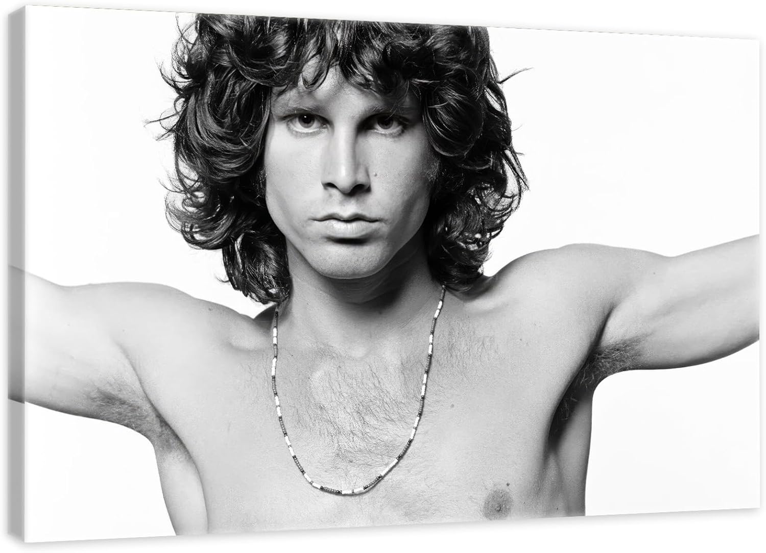 Rock Legend Singer Canvas Wall Art Print | Vintage Music Icon Artwork | Retro Home Decor – Various Sizes (24in x 18in Modern Black Framed)