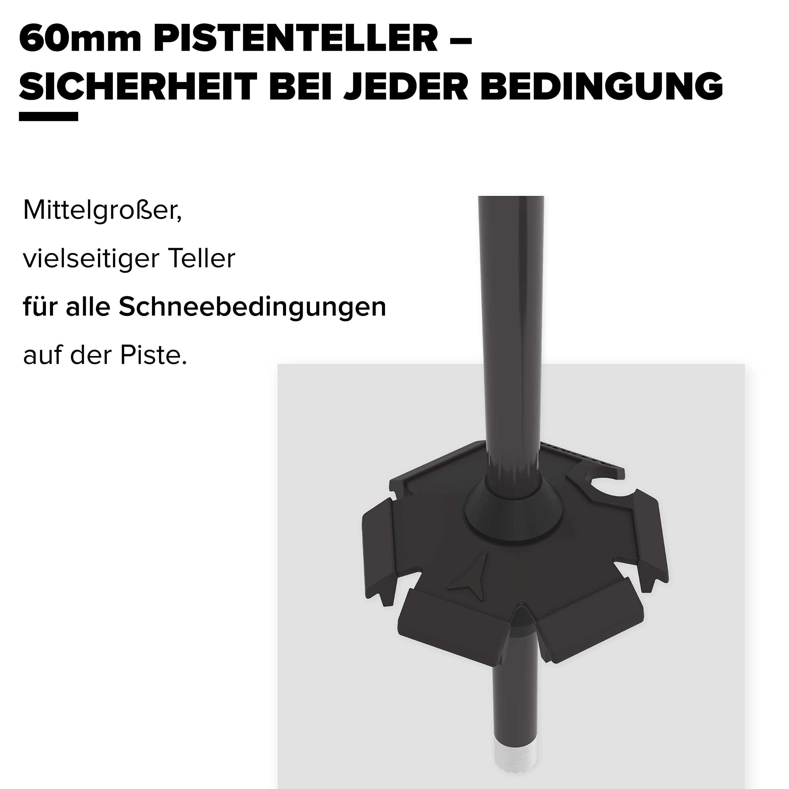 Atomic AMT SQS Skistöcke 4 Aluminium Skistock Safety Quick Release System 60mm-Pistenteller Saffron Schwarz Scuba Blue