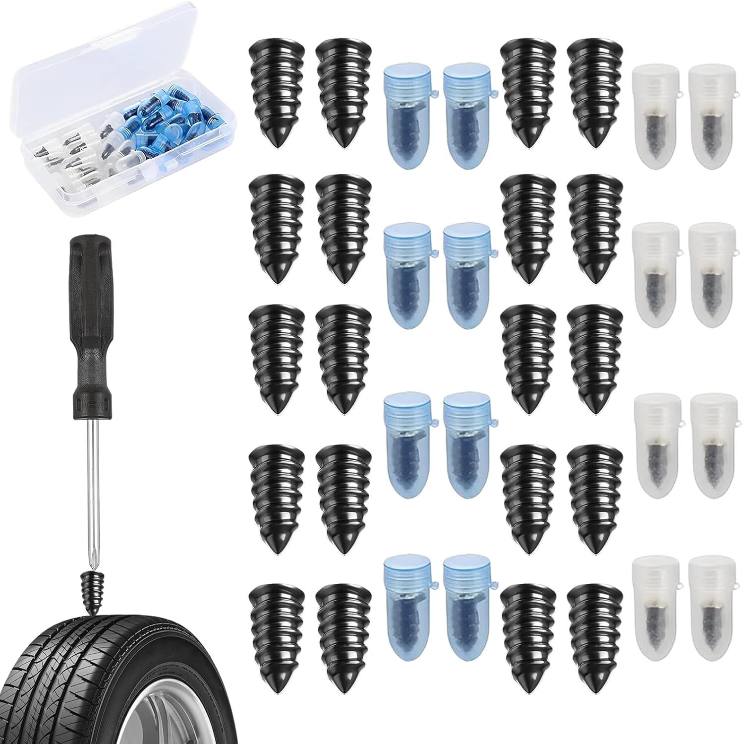 31 Pcs Vacuum Tyre Repair Tyre Repair Kit Puncture Repair Kit Car Tyre