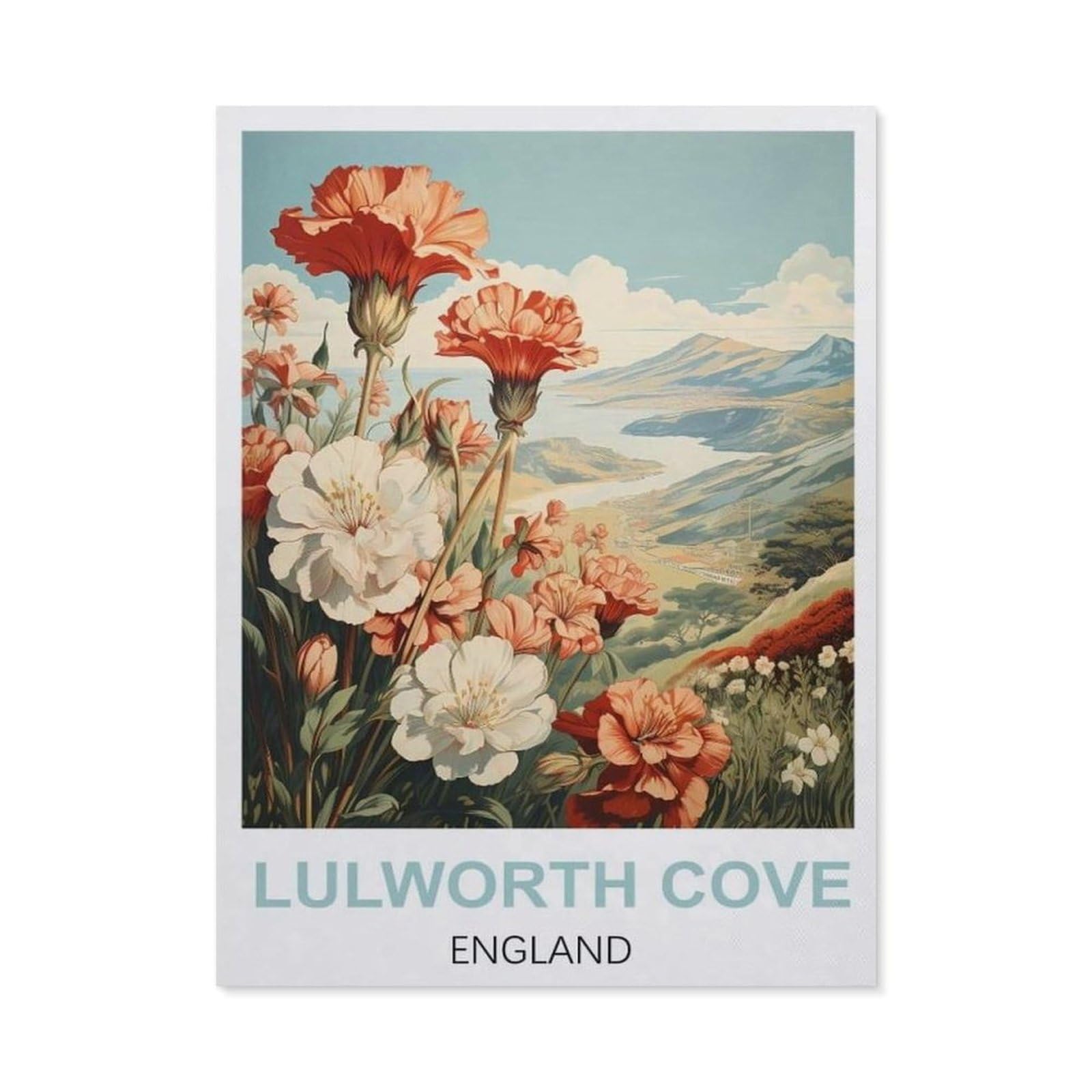 Funny Metal Tin Sign Wall Decor，Lulworth Cove England(30x40cm）