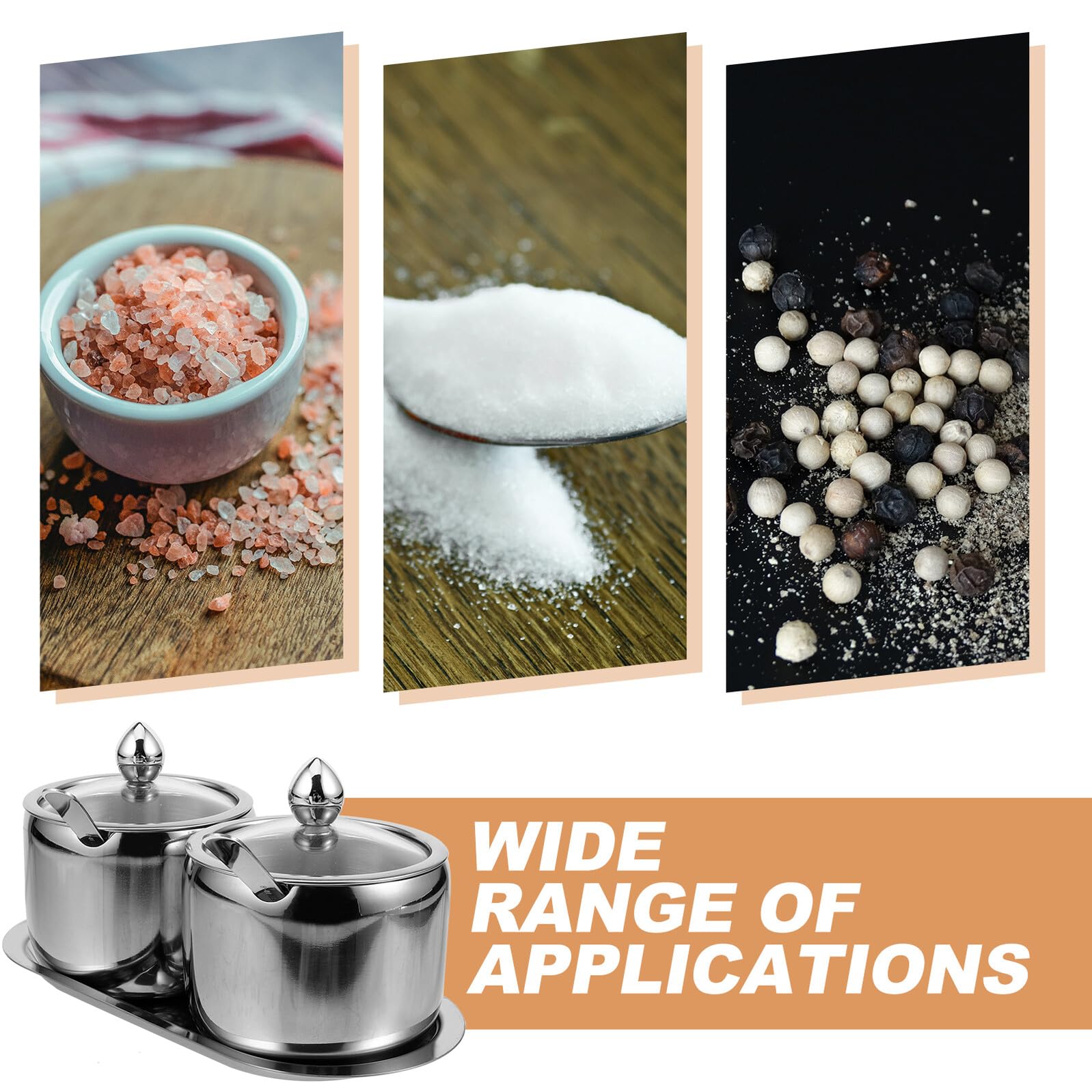 Hohopeti Barattoli per Spezie in Acciaio Inossidabile con Coperchio Trasparente Contenitori per Condimenti da Cucina con Capacità Facili da Pulire e Organizzare per Conservare Spezie