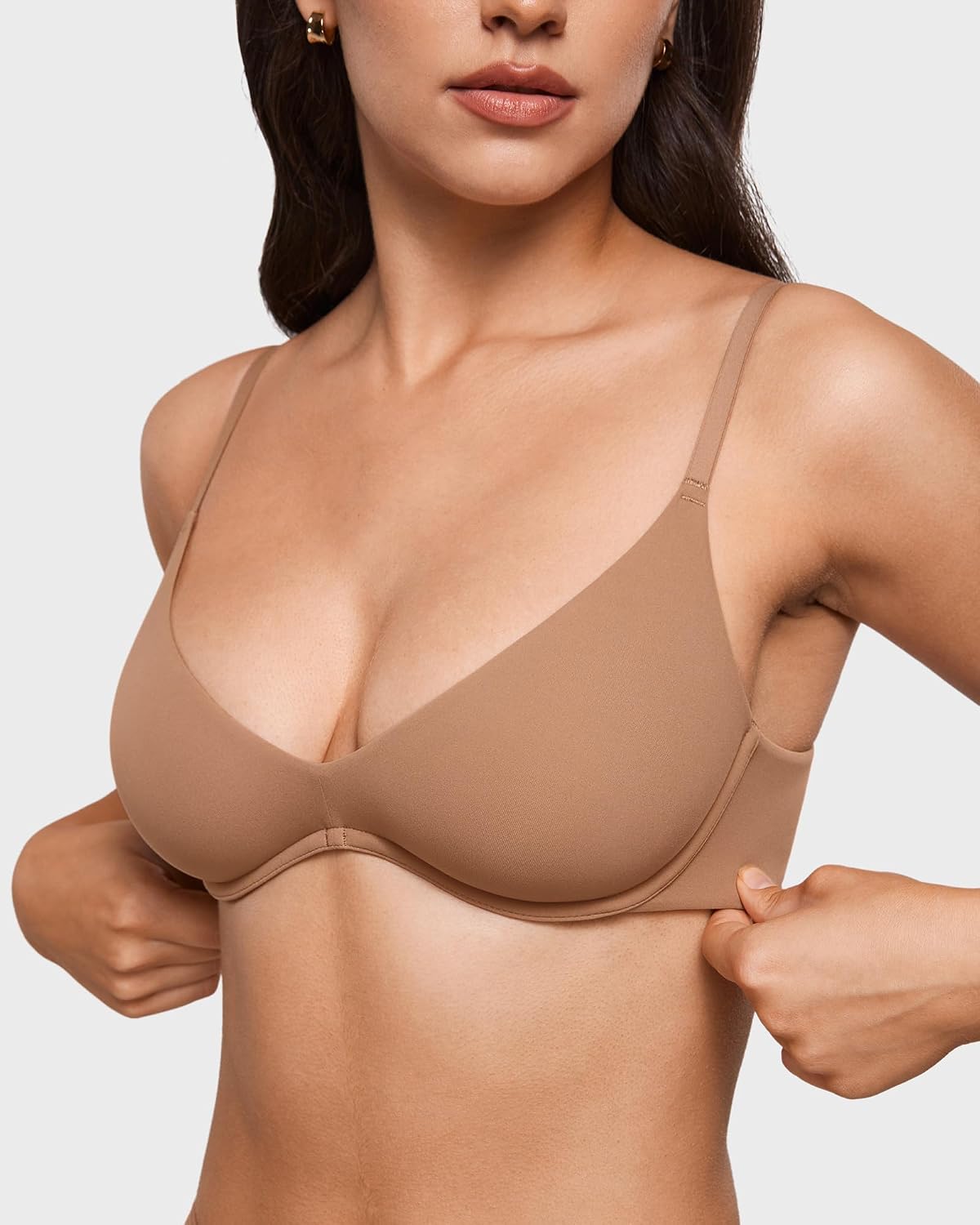 INLYRIC Women's Inbarely Plus Plunge Bra - Unlined Underwire Sexy Demi Balconette Bras